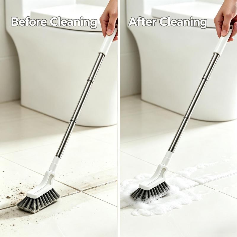Telescopic Crevice Cleaning Brush Long-Handle Deep Cleaner for Tight Gaps, Corners & Bathroom Edges