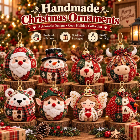 🎄Cozy Patchwork Christmas Ornament Collection-✨Relaxing DIY Craft to Create Stunning Christmas Artwork