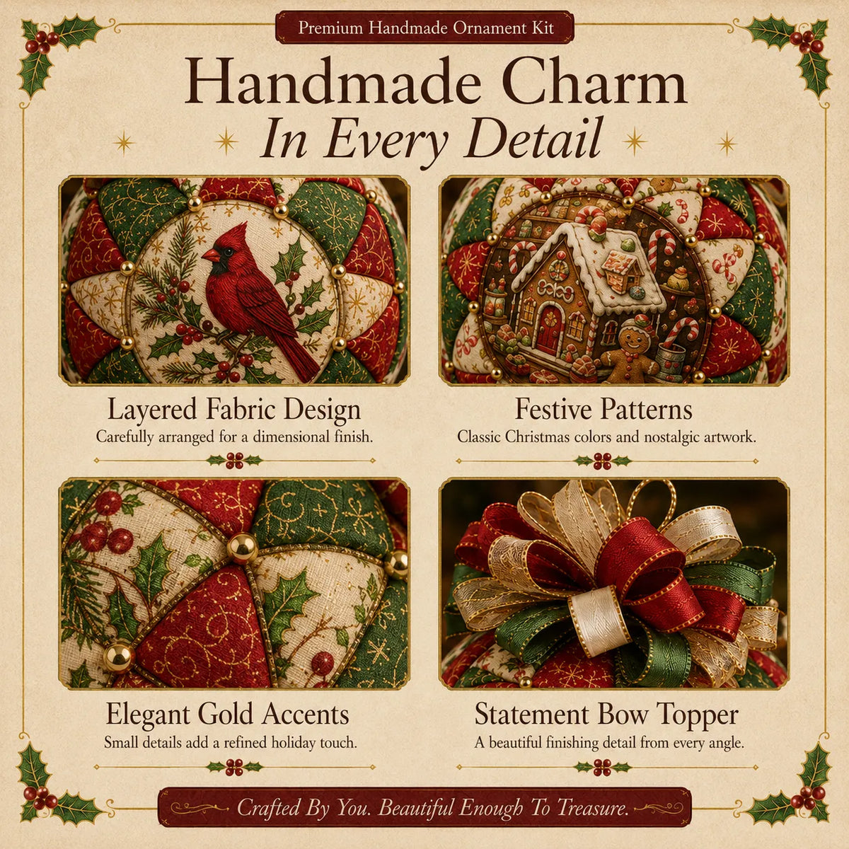 🔥Last Day BUY 3 GET 1 FREE⏳ Last Day 50% OFF – DIY Christmas Patchwork Ornament Kit