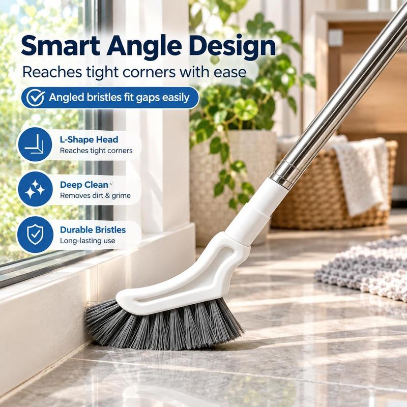 Telescopic Crevice Cleaning Brush Long-Handle Deep Cleaner for Tight Gaps, Corners & Bathroom Edges
