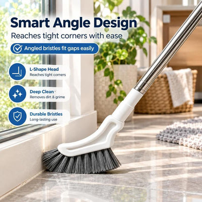 Telescopic Crevice Cleaning Brush Long-Handle Deep Cleaner for Tight Gaps, Corners & Bathroom Edges
