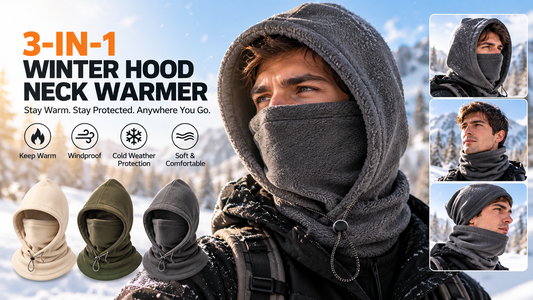 3-in-1 Winter Hood Neck Warmer – Windproof Face & Neck Protection