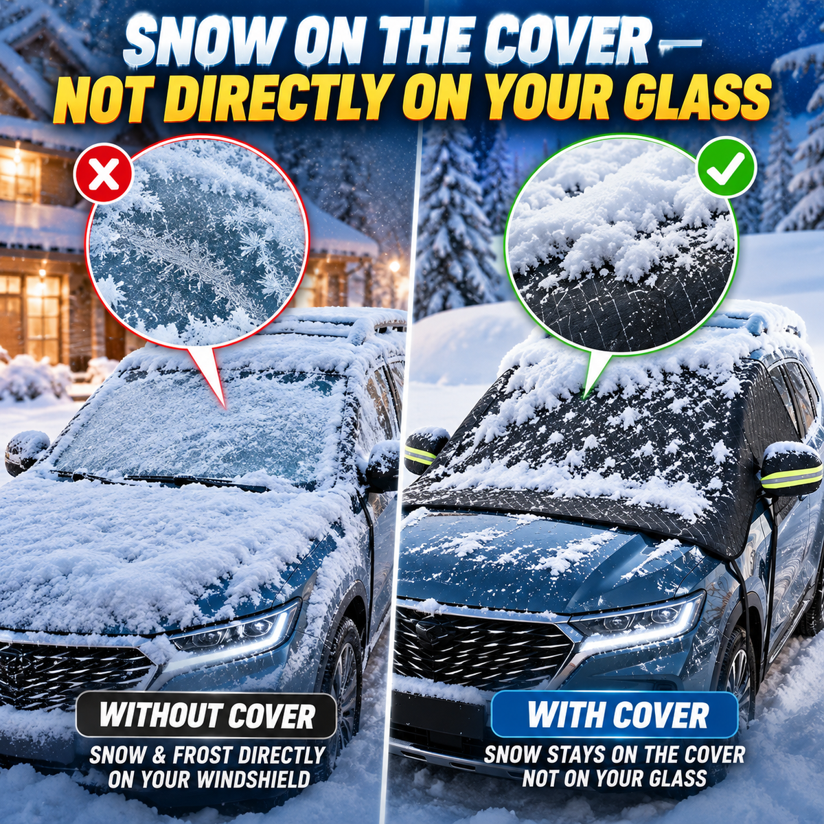 🔥50% OFF — 🔥All-Season Windshield Snow Cover with Mirror Protection❄️