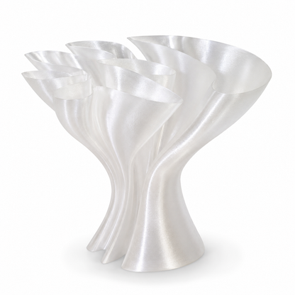 Clear White Sculptural Vase