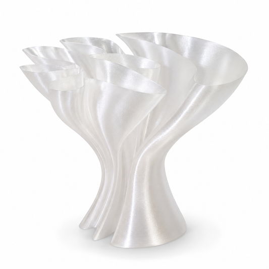 Clear White Sculptural Vase