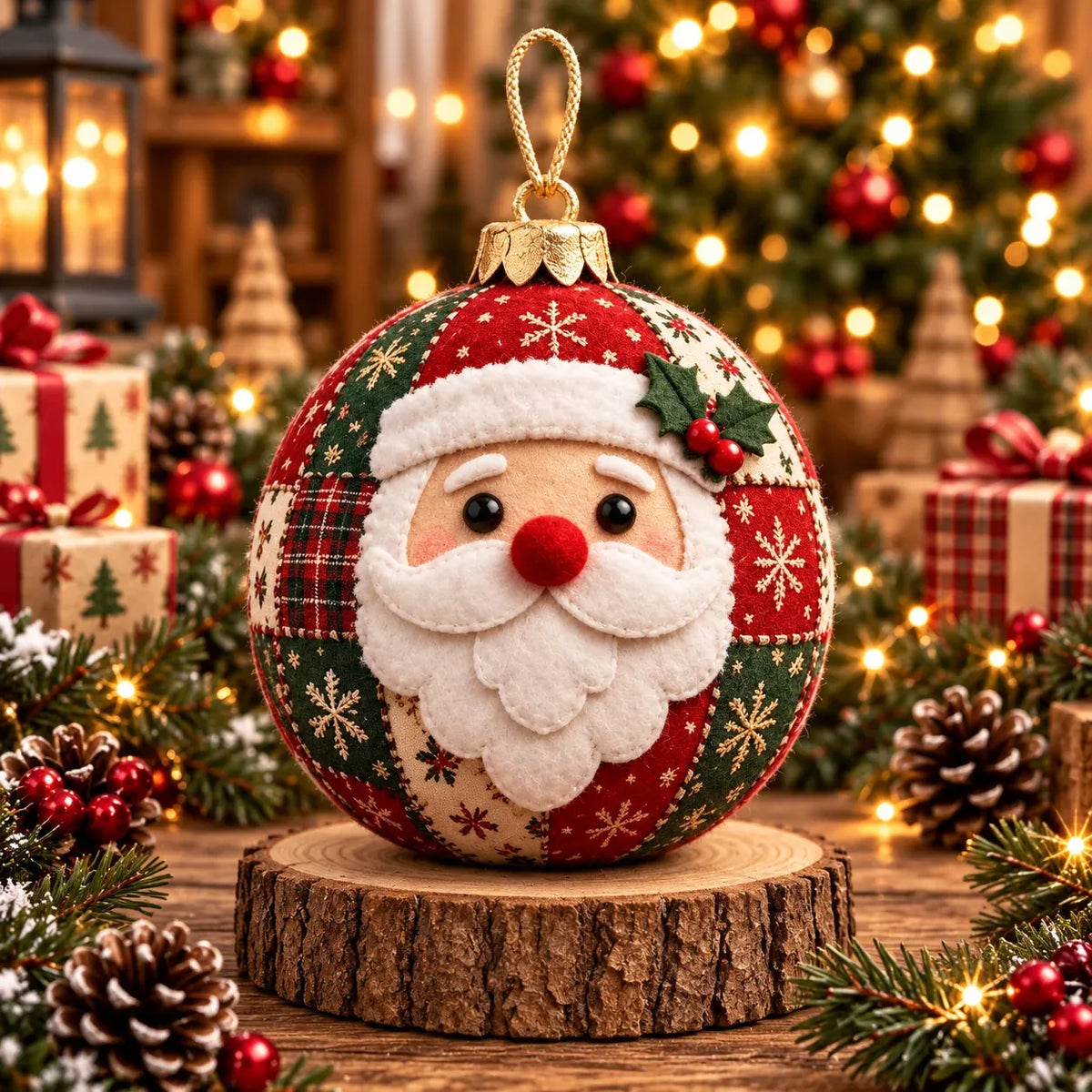 🎄Cozy Patchwork Christmas Ornament Collection-✨Relaxing DIY Craft to Create Stunning Christmas Artwork