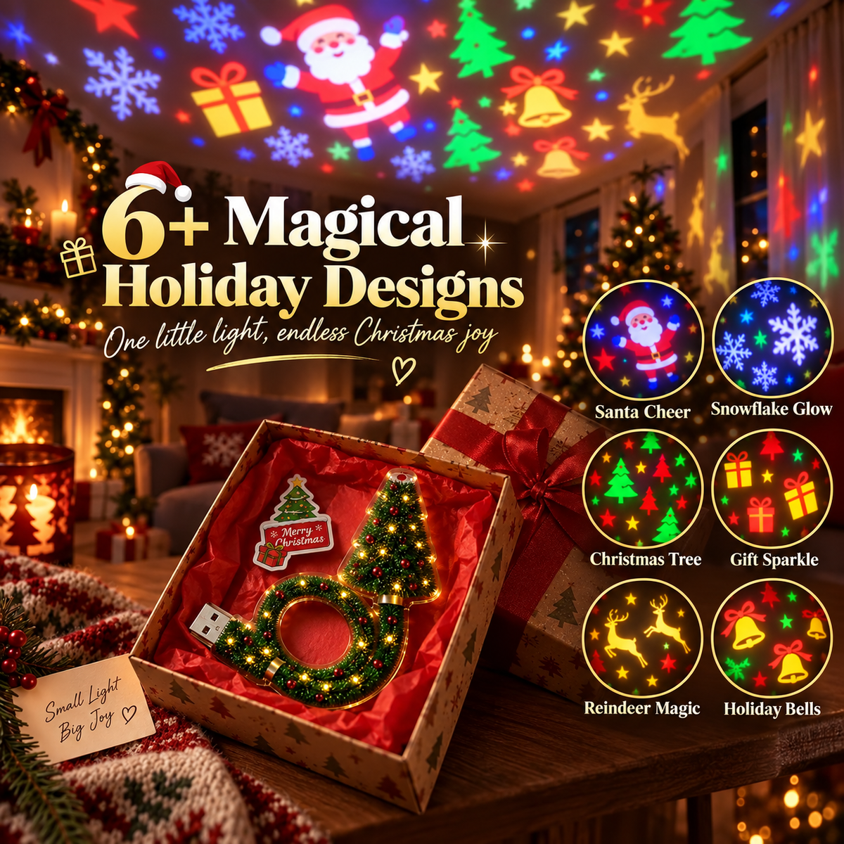 🎄 Christmas Magic Projection Lamp – Turn Any Room Into a Holiday Wonderland ✨