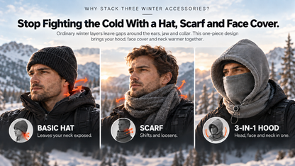3-in-1 Winter Hood Neck Warmer – Windproof Face & Neck Protection