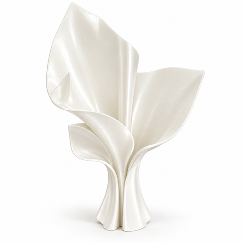 Silk White Sculptural Vase
