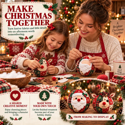 🎄Cozy Patchwork Christmas Ornament Collection-✨Relaxing DIY Craft to Create Stunning Christmas Artwork