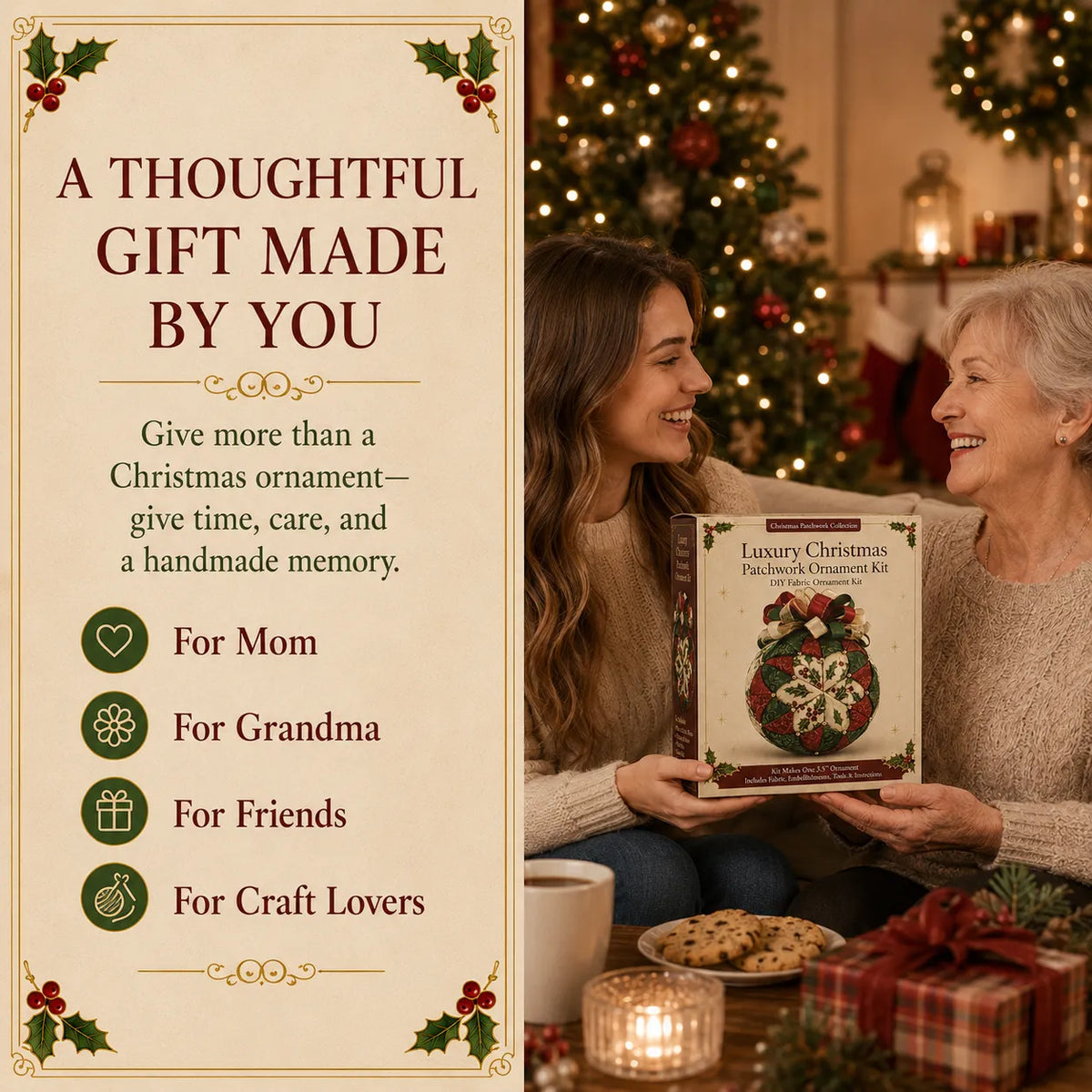 🔥Last Day BUY 3 GET 1 FREE⏳ Last Day 50% OFF – DIY Christmas Patchwork Ornament Kit