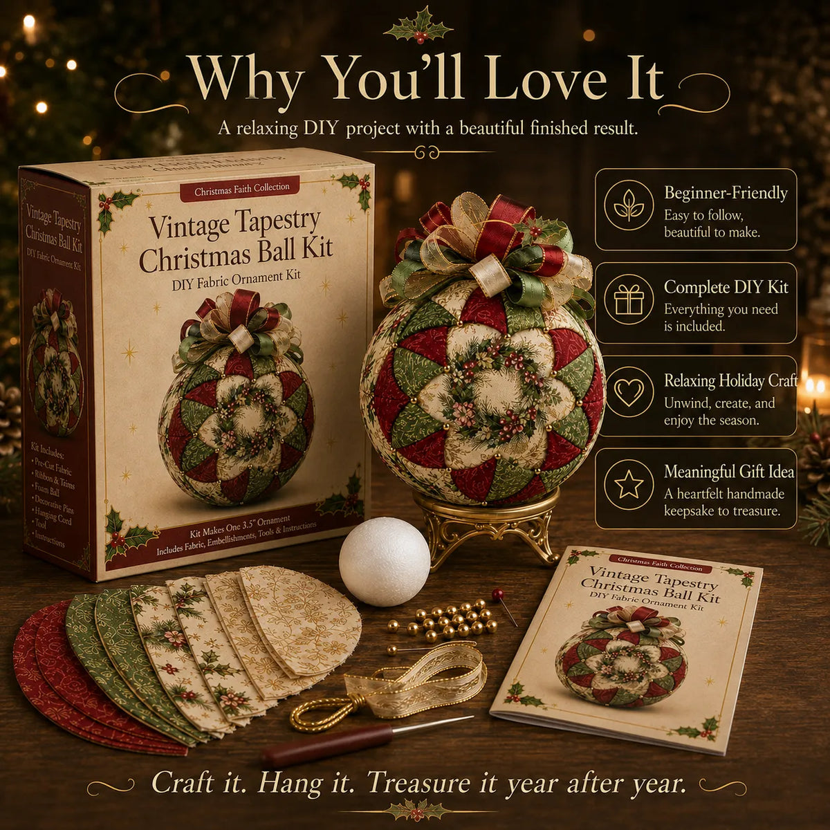 🔥Last Day BUY 3 GET 1 FREE⏳ Last Day 50% OFF – DIY Christmas Patchwork Ornament Kit
