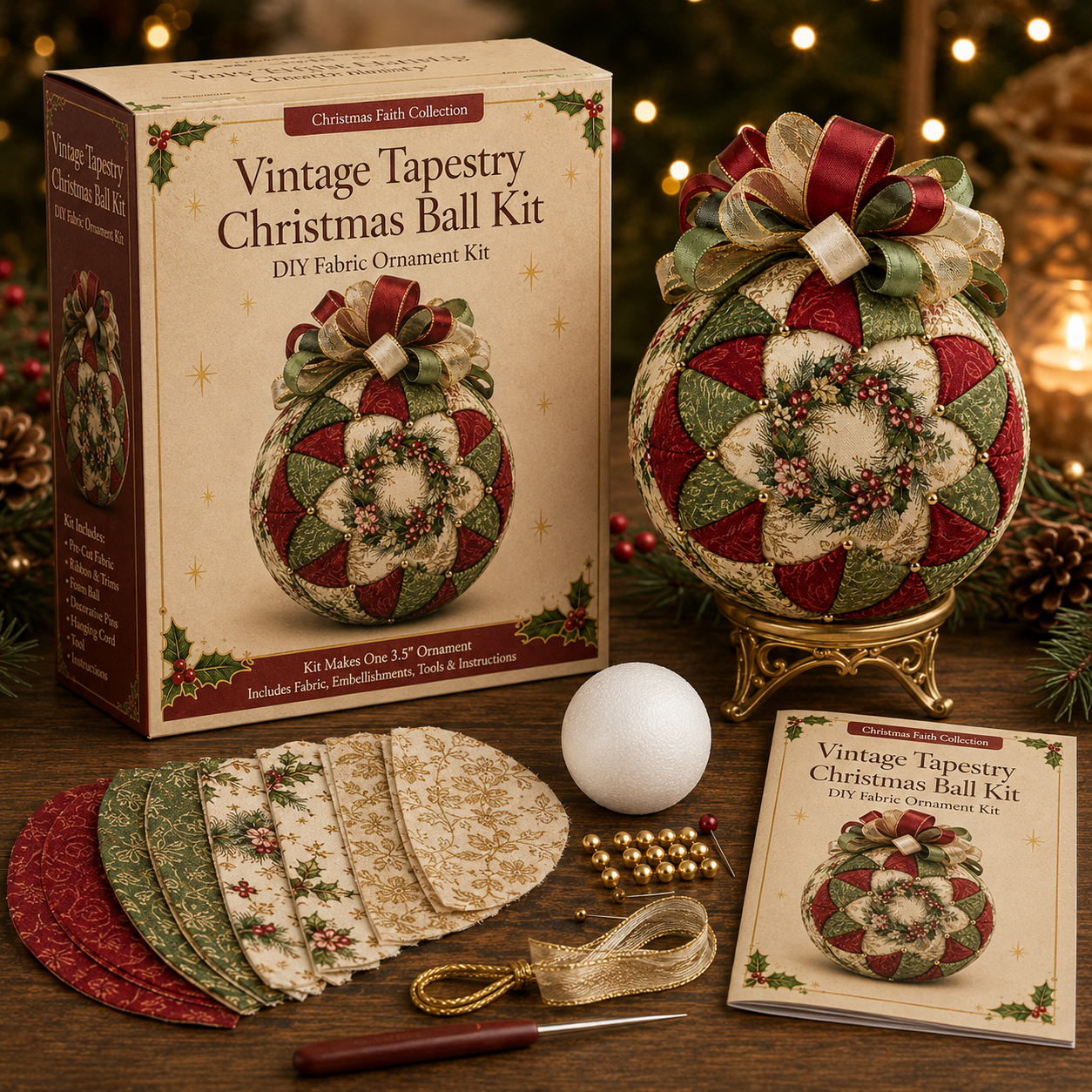 ✨ Vintage Tapestry Bauble Kit