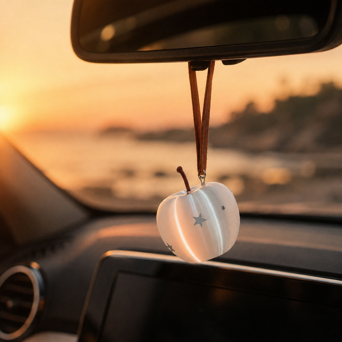 Silver Apple Bag Charm Keychain