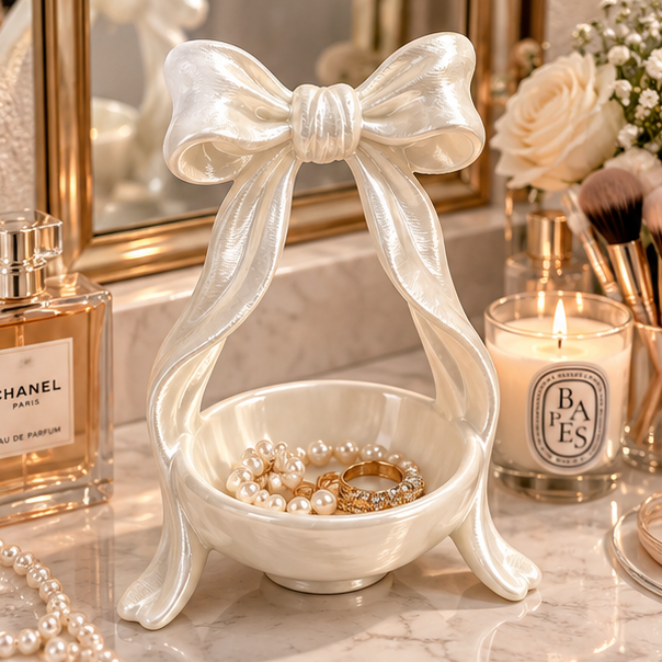 Silk White Shell Jewelry Tray