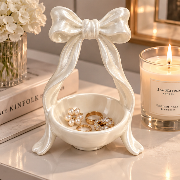 Silk White Shell Jewelry Tray