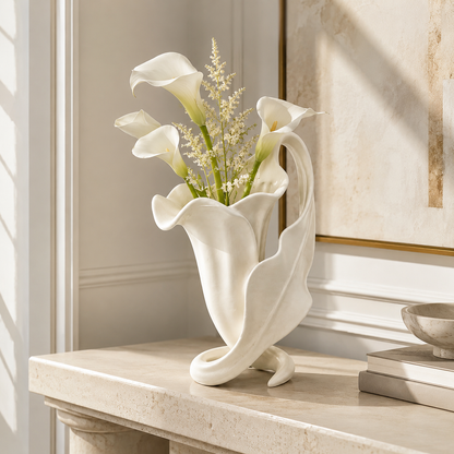 Organic White Sculptural Vase