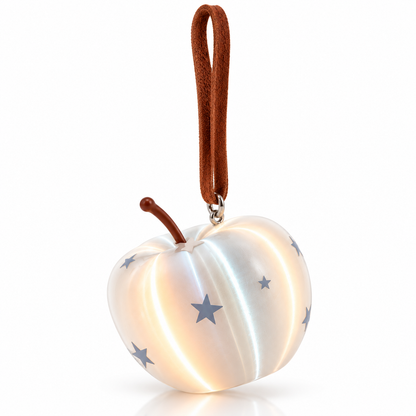Silver Apple Bag Charm Keychain