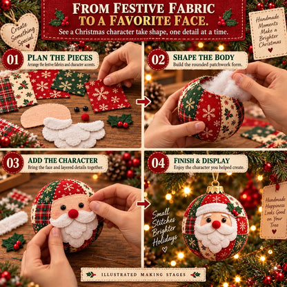 🎄Cozy Patchwork Christmas Ornament Collection-✨Relaxing DIY Craft to Create Stunning Christmas Artwork