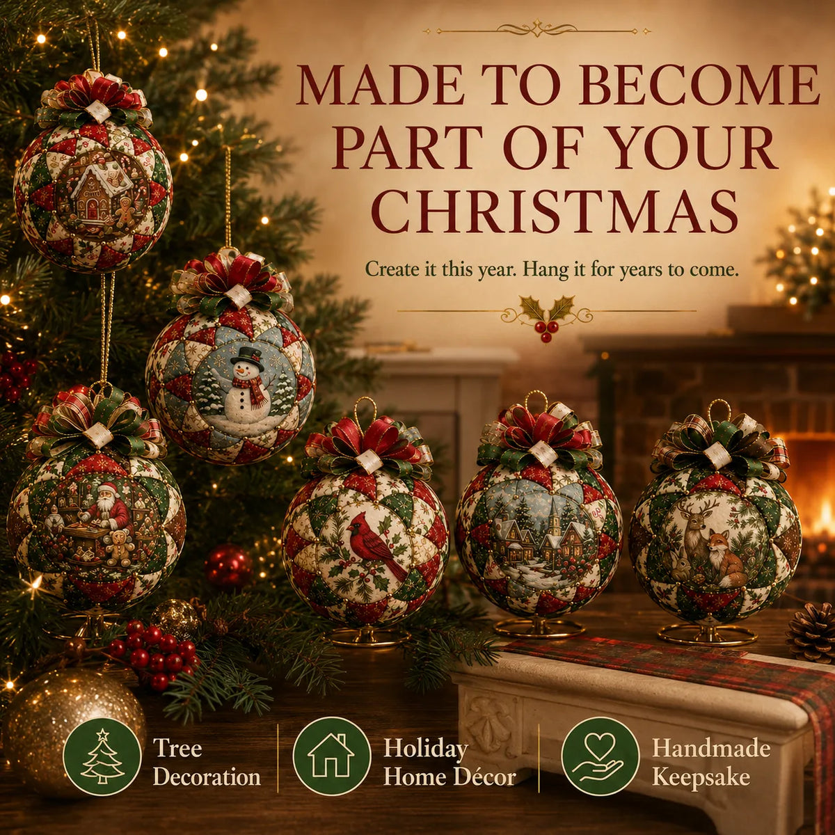 🔥Last Day BUY 3 GET 1 FREE⏳ Last Day 50% OFF – DIY Christmas Patchwork Ornament Kit